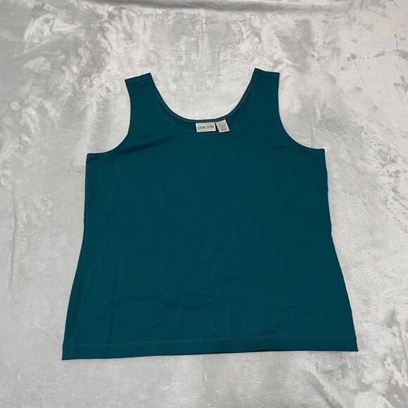 Chicos Tops Womens 2 Large Red Green Floral Silk Nylon Buttons Lot of 2 - Picture 10 of 13